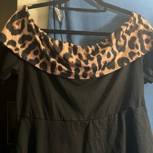 SHEIN 1X 14 Leopard off the shoulder top! NWOT